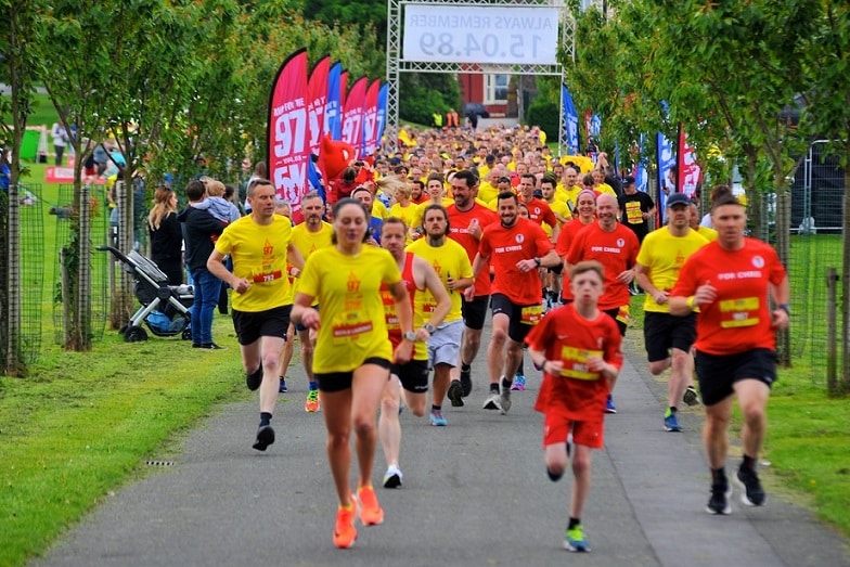 Runners at the Run For The 97 event in Liverpool. 
