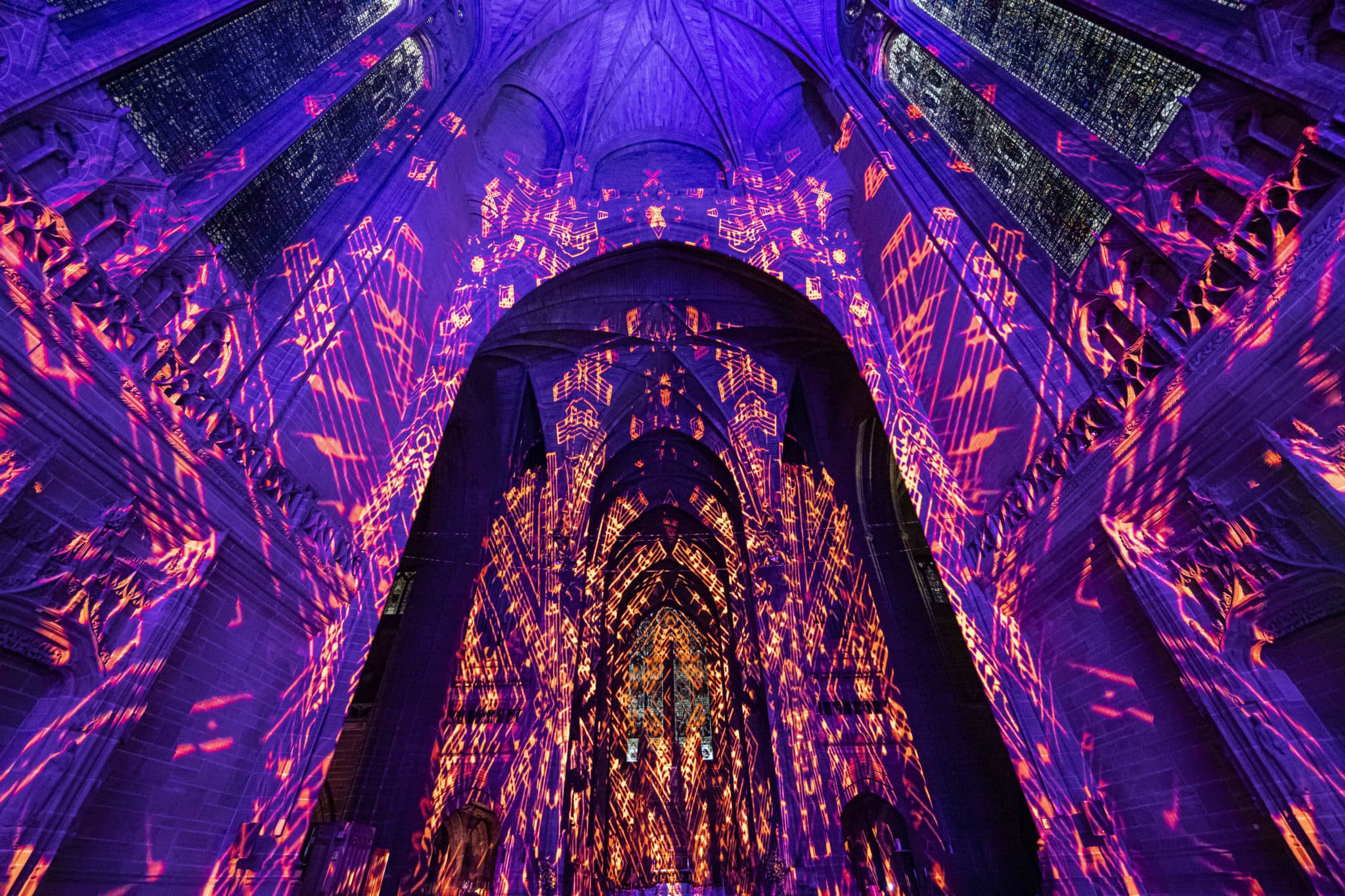 'The Light Before Christmas' Light Show At Liverpool Cathedral