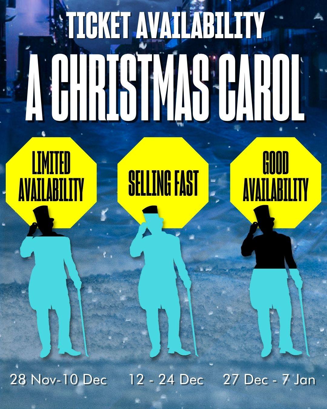 A poster for a performance of A Christmas Carol At Shakespeare North Playhouse in Liverpool.