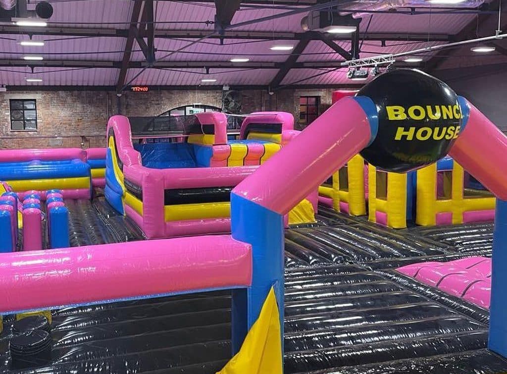 A huge inflatable bouncy castle at Bounce House in Liverpool.
