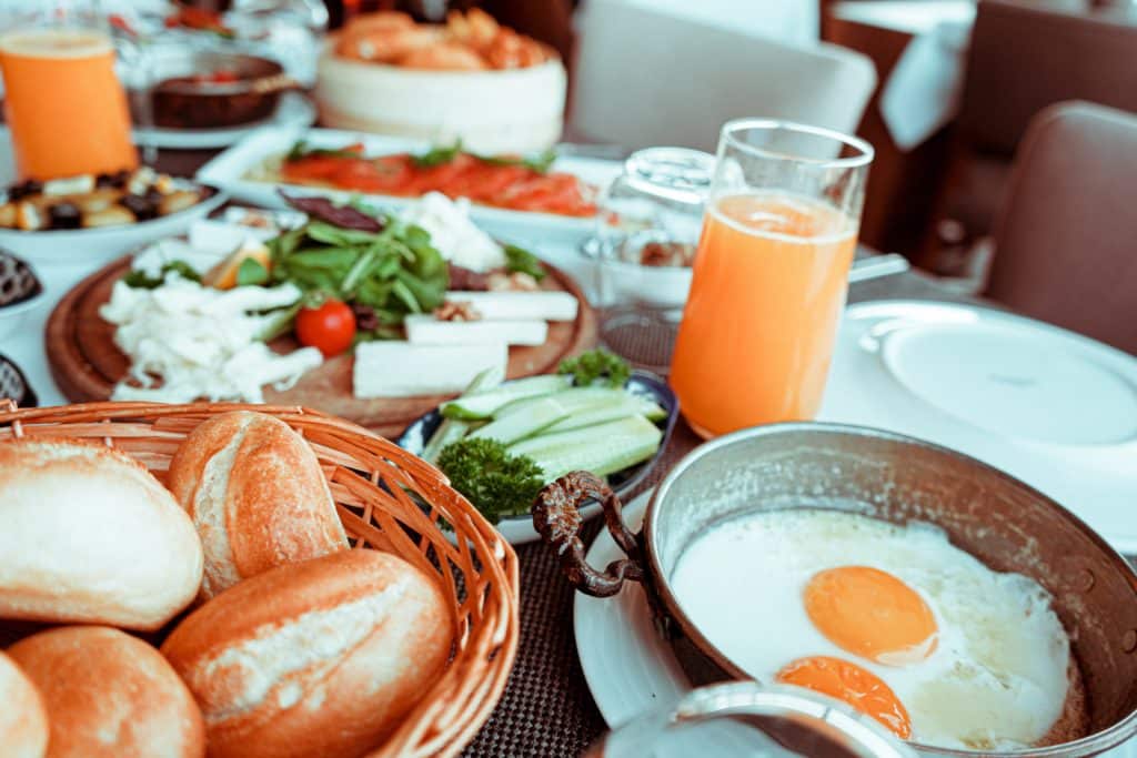 a breakfast spread